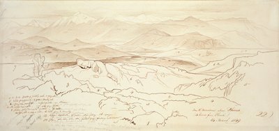 फोनिया के ऊपर पहाड़ों से देखें, 1849 द्वारा एडवर्ड लीयर
