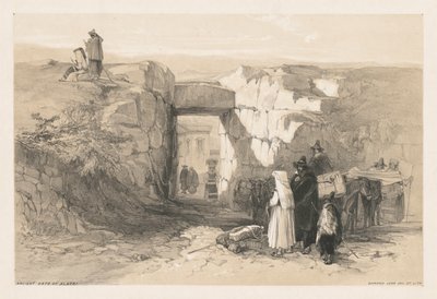 रोम और उसके वातावरण के दृश्य: अलाट्री का प्राचीन द्वार, 1841। द्वारा एडवर्ड लीयर