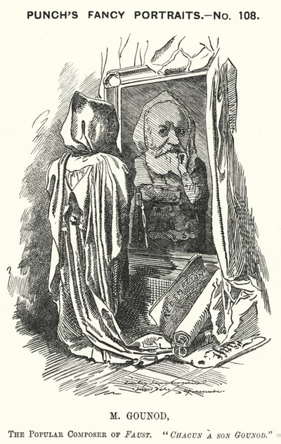 पंच कार्टून: चार्ल्स गुनोद, फ्रांसीसी संगीतकार (उत्कीर्णन) द्वारा एडवर्ड लिनली (बाद में) सैम्बोर्न