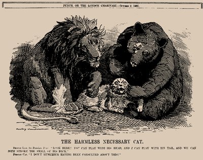 हानिरहित आवश्यक बिल्ली। पंच, 2 अक्टूबर 1907, 1907। द्वारा एडवर्ड लिनली साम्बूरने