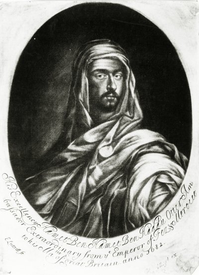 जॉन लॉयड, 1682 (मेजोटोटिन) द्वारा प्रकाशित महामहिम हेमेट बेन हेमेट बेन हैडू ओटर द्वारा एडवर्ड लुट्रेल