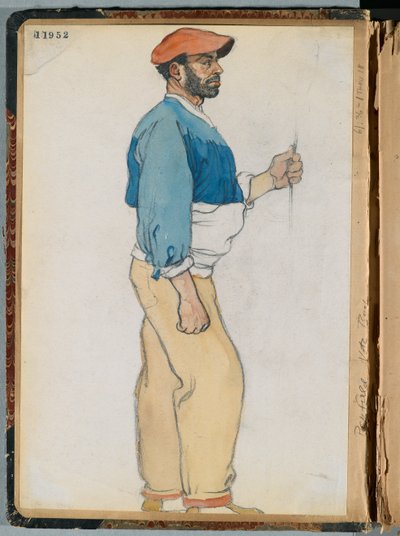 एक स्पेनिश व्यक्ति का स्केच, 1906 (wc और ग्रेफाइट पेपर पर) द्वारा एडवर्ड पेनफील्ड