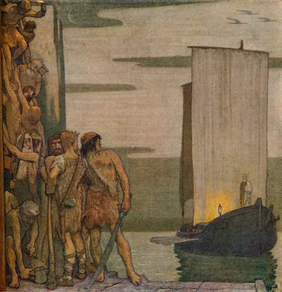 आयरलैंड में सेंट पैट्रिक की लैंडिंग, c1912, 1914 द्वारा एडवर्ड रेजिनाल्ड फ्रैम्पटन