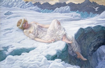 हार्ट ऑफ़ स्नो, 1907 (wc und bodycolour on paper) द्वारा Edward Robert Hughes