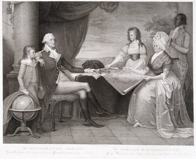 वाशिंगटन परिवार, 1798 (उत्कीर्णन और स्टेपल नक़्क़ाशी) द्वारा एडवर्ड सैवेज