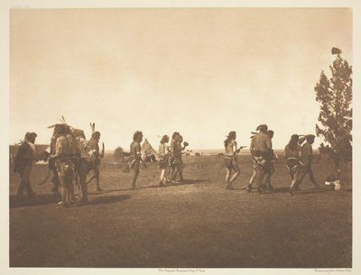 अरिकारा मेडिसिन सेरेमनी - डांस ऑफ़ द फ्रेटरनिटी, 1908। द्वारा एडवर्ड शेरिफ कर्टिस