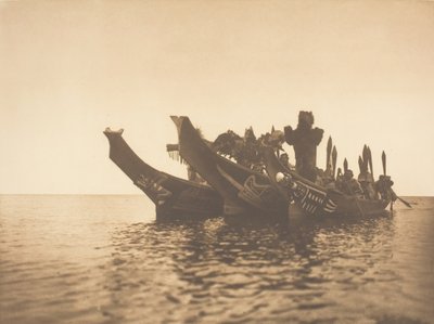 कैनोज़ में नकाबपोश नर्तक - कग्यूहल ए, 1914। द्वारा एडवर्ड शेरिफ कर्टिस