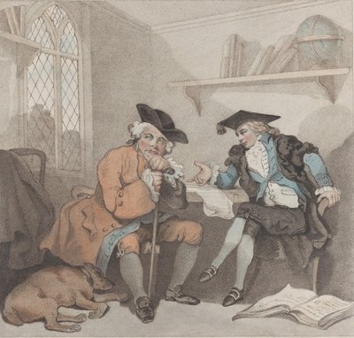 1 अगस्त, 1787 को पुराने स्क्वायर-टो के पर्स पर एक कॉलेज दृश्य, या एक फलहीन प्रयास। द्वारा एडवर्ड विलियम्स