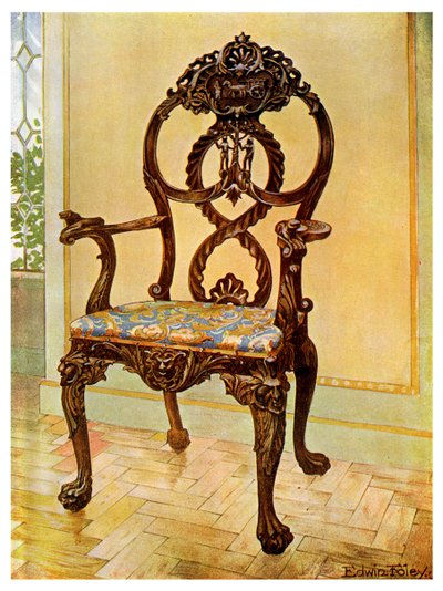1911-1912 की शुरुआत में चिप्पेंडेल चेयरमैन की नक्काशी की गई। द्वारा एडविन फोली