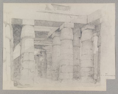 1887 में कर्णक में खोंसु का मंदिर, (बनावट वाले कागज़ पर ग्रेफाइट) द्वारा एडविन हावलैंड ब्लशफील्ड
