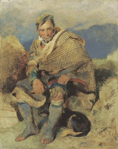 एक हाइलैंड चरवाहा - एक स्केच, सी। 1820 के दशक की शुरुआत (बोर्ड पर तेल) द्वारा एडविन लैंडसीर