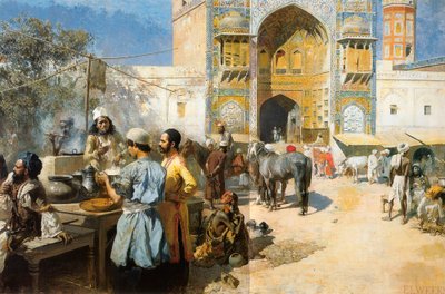 एक ओपन-एयर रेस्तरां, लाहौर, c1889। द्वारा एडविन लॉर्ड वीक्स