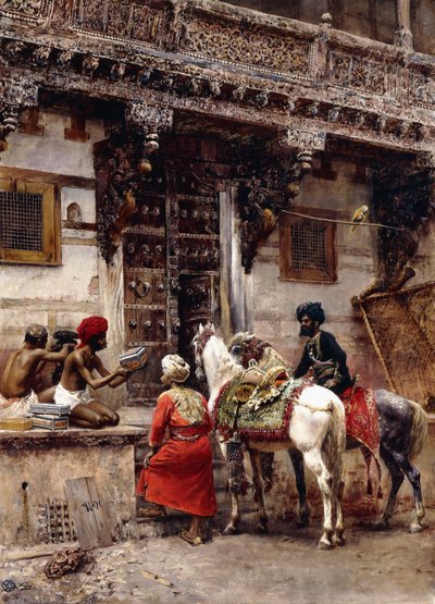 शिल्पकार, टीक-वुड बिल्डिंग, अहमदाबाद द्वारा बिक्री के मामले, c.1885 द्वारा एडविन लॉर्ड वीक्स