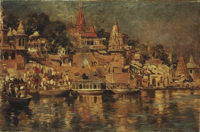1873 में बनारस के घाटों का दृश्य द्वारा एडविन लॉर्ड वीक्स