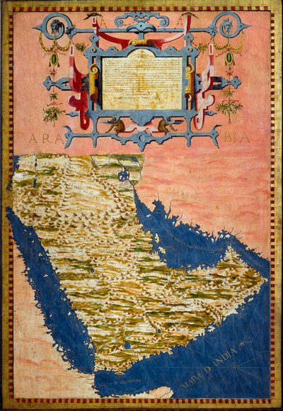 एग्नाज़ियो डेंटी (1536-1586) द्वारा बनाया गया अरब का नक्शा लगभग 1567 भौगोलिक मानचित्रों के कमरे में अलमारियाँ की पेंटिंग। पलाज्जो वेक्चिओ, साला डेल मप्पामोंडो फ्लोरेंस द्वारा इग्नाज़ियो दांती