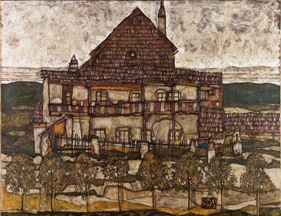 शिंगल रूफ ओल्ड हाउस II, 1911 के साथ हाउस द्वारा Egon Schiele