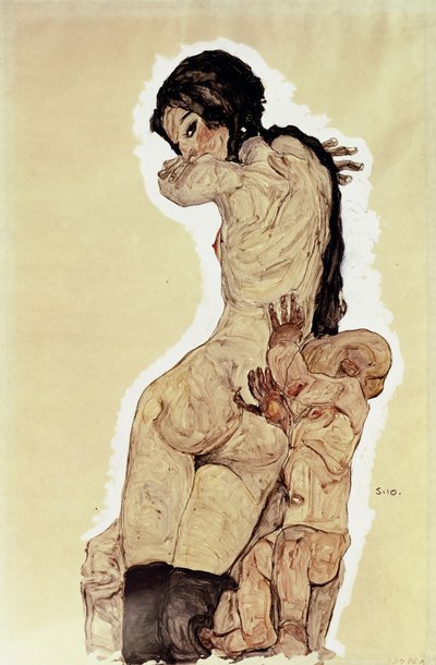 मदर एंड चाइल्ड, 1910 द्वारा इगोन शीले