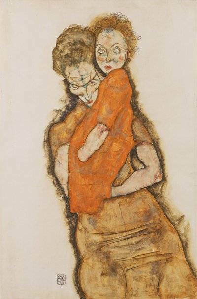मदर एंड चाइल्ड, 1914 द्वारा Egon Schiele