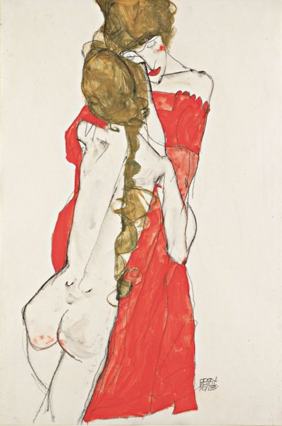 माँ और बेटी, 1913 द्वारा Egon Schiele