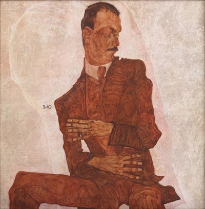 1910 में आर्थर रोस्लर का पोर्ट्रेट। द्वारा Egon Schiele