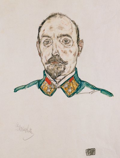 एक प्रथम अधिकारी का चित्रण, 1916 द्वारा इगोन शीले