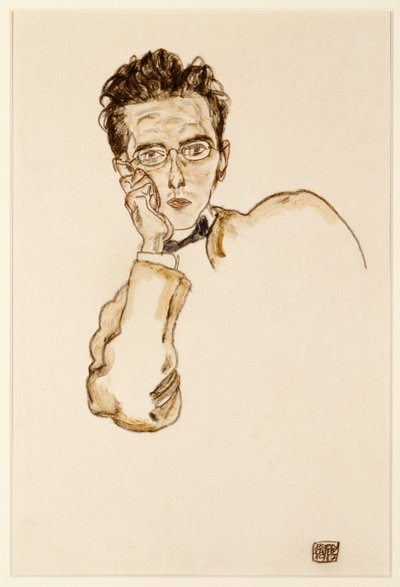 पोर्ट ऑफ़ द आर्ट डीलर, पॉल वेंग्राफ, 1917 द्वारा Egon Schiele