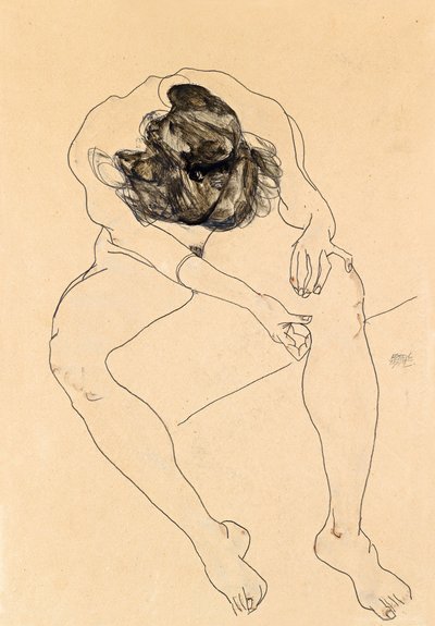 1912 में नग्न महिला को बैठाया गया द्वारा Egon Schiele