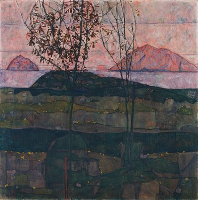 सूर्य की स्थापना, 1913 द्वारा Egon Schiele