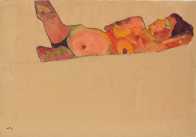 स्लीपिंग गर्ल, 1910 द्वारा इगोन शीले