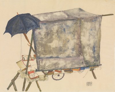 स्ट्रीट कार्ट, 1914। द्वारा इगोन शीले