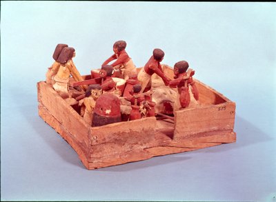 आठ आकृतियों के साथ रसोई का दृश्य, बेनी हसन (लकड़ी) द्वारा Egyptian