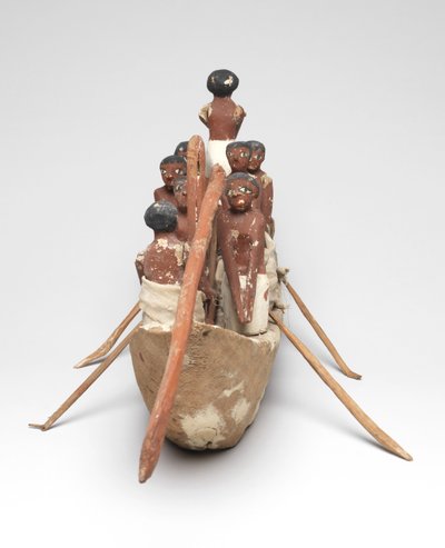खीटी (बेनी हसन) मध्य साम्राज्य, C.2010 ईसा पूर्व - 1950 ई.पू. (चित्रित लकड़ी और लिनन) के मकबरे से मॉडल नौकायन नाव द्वारा Egyptian 12th Dynasty
