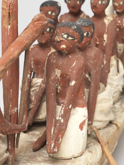 खीटी (बेनी हसन) मध्य साम्राज्य, C.2010 ईसा पूर्व - 1950 ई.पू. (चित्रित लकड़ी और लिनन) के मकबरे से मॉडल नौकायन नाव द्वारा Egyptian 12th Dynasty