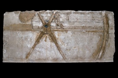 1353-35 ईसा पूर्व (चूना पत्थर) के चित्रण के साथ नक्काशीदार और चित्रित चूना पत्थर ब्लॉक द्वारा Egyptian 18th Dynasty
