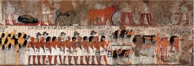 मिस्र का पुरातन: रोने के साथ अंतिम संस्कार का दृश्य। रामोस का मकबरा (1411-1375 ईसा पूर्व), थेब्स और वज़ीर के गवर्नर, एमेनोफिस IV के शासन की शुरुआत। गौरना का क़ब्रिस्तान (शेख अब्द अल-गौरना), मिस्र - प्राचीन मिस्र: एक अंतिम संस्कार जुलूस में शोक मनाने वाले।  द्वारा मिस्र का 18वां राजवंश Dy