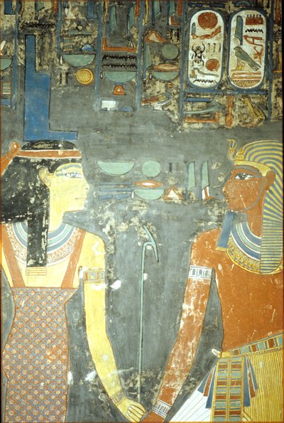 होरहेब और आइसिस, होरहेब के मकबरे से (c.1323-1295 ईसा पूर्व) न्यू किंगडम (दीवार पेंटिंग) द्वारा मिस्र का 18वां राजवंश Dy