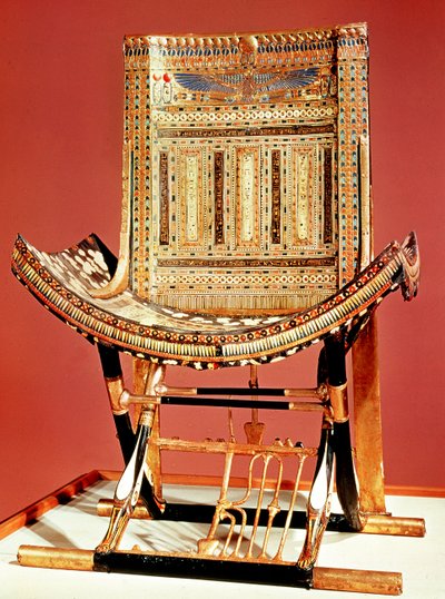 तुतन्खमुन की कब्र से फिरौन का राजसी सिंहासन द्वारा Egyptian 18th Dynasty