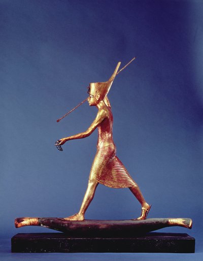 तूतनखामुन, (C.1370-1352 ई.पू.) हरपूनर, तूतनखामुन के मकबरे से, न्यू किंगडम (सोने की लकड़ी) द्वारा Egyptian 18th Dynasty