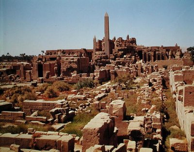 अमुन, नई किंगडम के मंदिर का दृश्य द्वारा Egyptian 18th Dynasty
