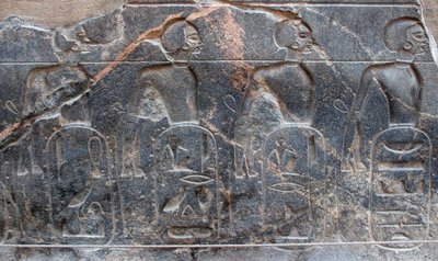 मिस्र का प्राचीन काल: फिरौन रामसेस II (1292-1186 ईसा पूर्व) द्वारा जीते गए क्षेत्रों के प्रतीक को सजाने वाली राहत का विवरण। लक्सर का मंदिर। ईस्ट बैंक (थीब्स), मिस्र द्वारा मिस्र का 19 वां राजवंश