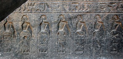 मिस्र का प्राचीन काल: फिरौन रामसेस II (1292-1186 ईसा पूर्व) द्वारा जीते गए क्षेत्रों के प्रतीक को सजाने वाली राहत का विवरण। लक्सर का मंदिर। ईस्ट बैंक (थीब्स), मिस्र द्वारा मिस्र का 19 वां राजवंश