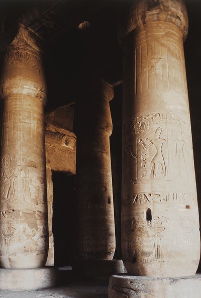 पहले हाईपोस्टाइल हॉल का इंटीरियर, न्यू किंगडम द्वारा Egyptian 19th Dynasty