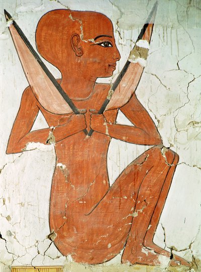 नेफ़र्टरी के मकबरे से नाओस देवता, न्यू किंगडम (दीवार पेंटिंग) द्वारा Egyptian 19th Dynasty