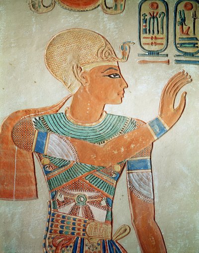 रामेनस III का पोर्ट्रेट (c.1184-1153 ईसा पूर्व) आमीन-हर-खेपसेफ के मकबरे से, न्यू किंगडम (दीवार पेंटिंग) द्वारा मिस्र का 19 वां राजवंश