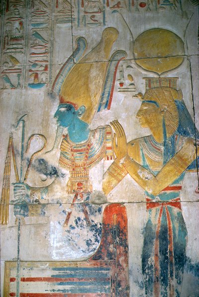 ओसिरिस और आइसिस की राहत, न्यू किंगडम (दीवार पेंटिंग) द्वारा Egyptian 19th Dynasty