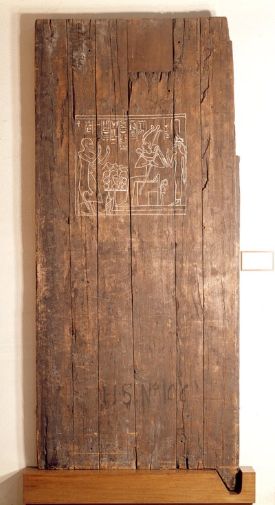 खोंसुहोटेप न्यू किंगडम की कब्र से लकड़ी का दरवाजा, c.1285 ईसा पूर्व (लकड़ी) द्वारा Egyptian 19th Dynasty