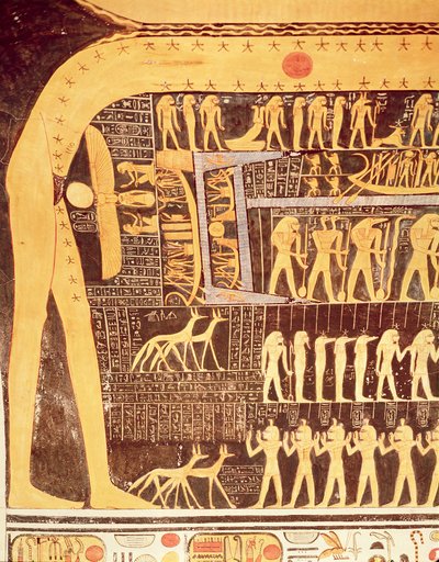 रामसेस VI के मकबरे के दफन कक्ष की छत से दिन की पुस्तक का विवरण द्वारा Egyptian 20th Dynasty
