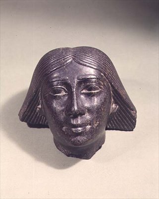 एक आदमी का सिर, शायद एक उच्च अधिकारी, c.700 ईसा पूर्व (ग्रेनाइट) द्वारा Egyptian 25th Dynasty