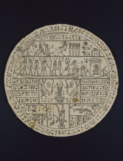 ताशीरिटेनखोनसु के लिए एमुलेटिक डिस्क (हाइपोसेफेलस), c.664-525 ईसा पूर्व (लिनन और प्लास्टर) द्वारा Egyptian 26th Dynasty