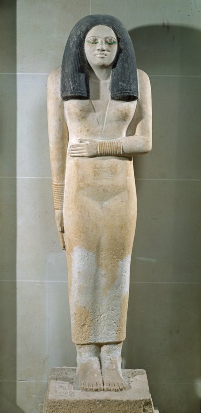 नेसा की मूर्ति, पुराना साम्राज्य (चित्रित चूना पत्थर) द्वारा Egyptian 3rd Dynasty